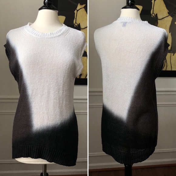 J. Crew Tops - J Crew Sleeveless Tunic Top White Mocha Charcoal M